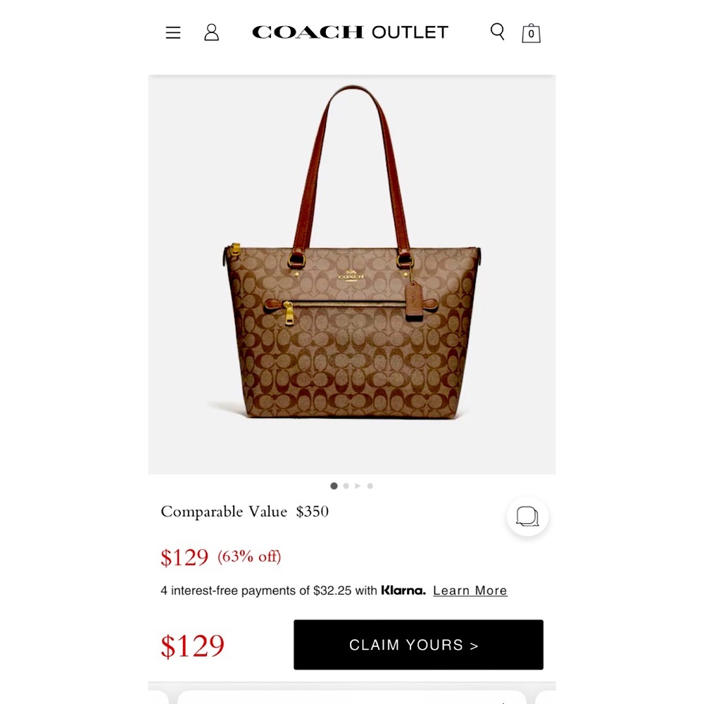 Coach Gallery Tote in Signature Canvas